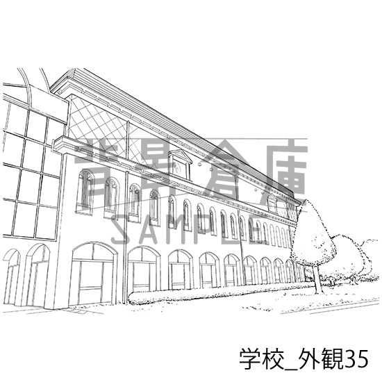 学校の背景集_セット25(外観)