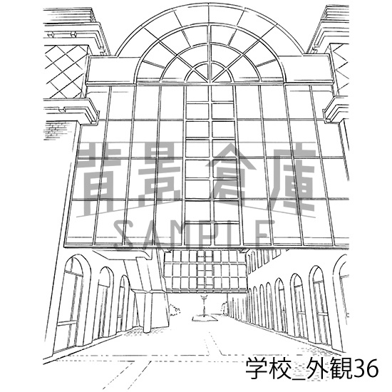 学校の背景集_セット25(外観)