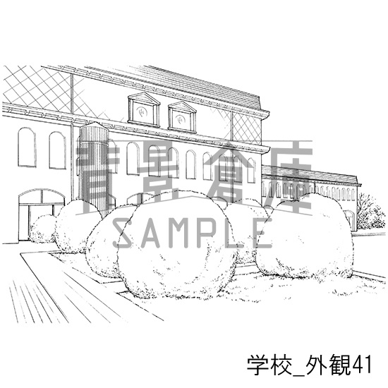 学校の背景集_セット25(外観)