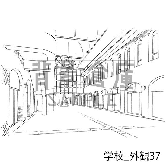 学校の背景集_セット25(外観)
