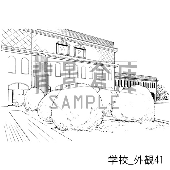 学校の背景集_セット25(外観)
