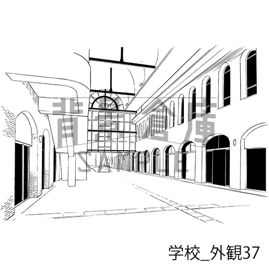 学校の背景集_セット25(外観)