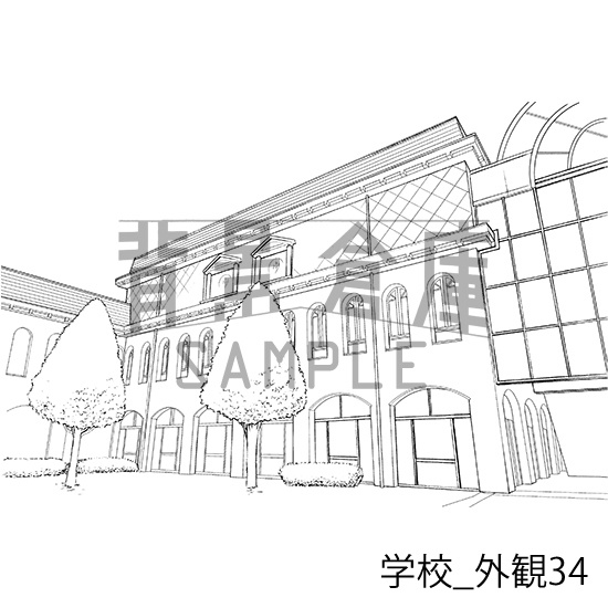 学校の背景集_セット25(外観)