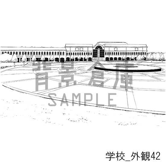 学校の背景集_セット25(外観)
