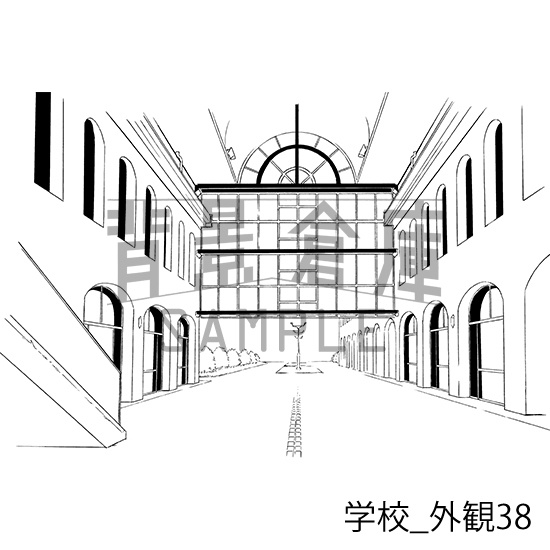 学校の背景集_セット25(外観)