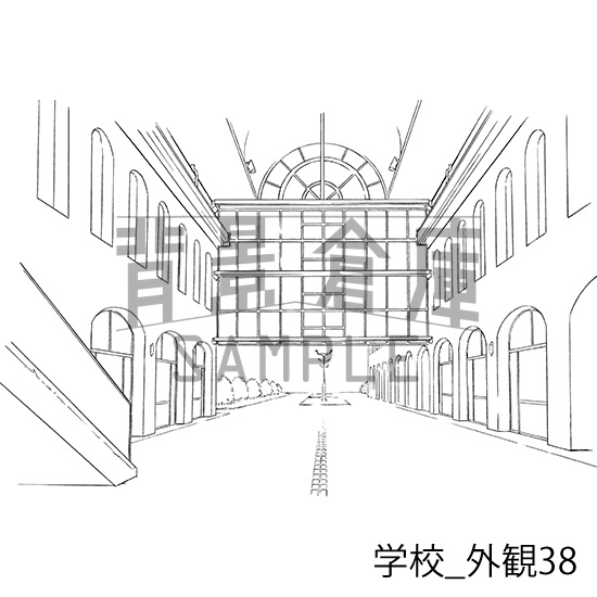 学校の背景集_セット25(外観)