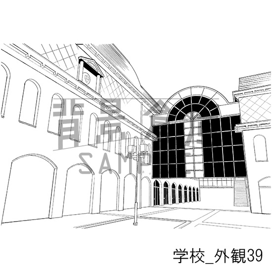 学校の背景集_セット25(外観)