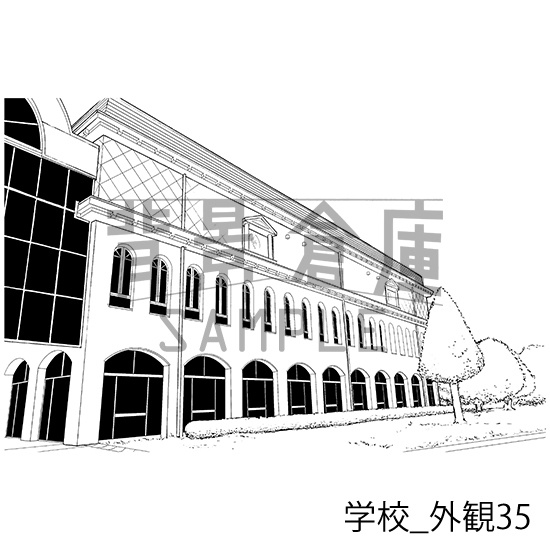 学校の背景集_セット25(外観)