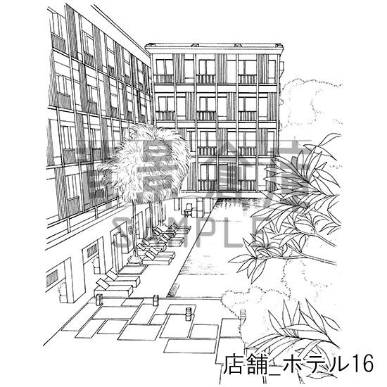 店舗の背景集_セット7(ホテル)