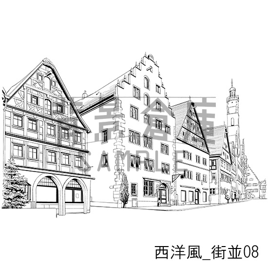 西洋風の背景集_セット11(街並)