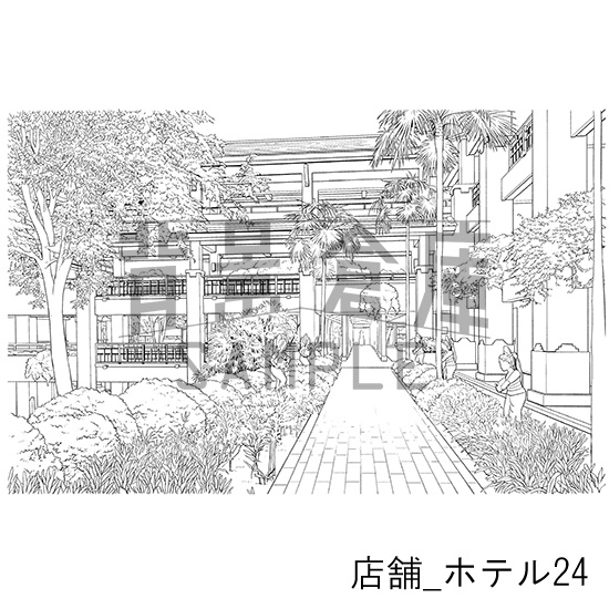 店舗の背景集_セット8(ホテル)