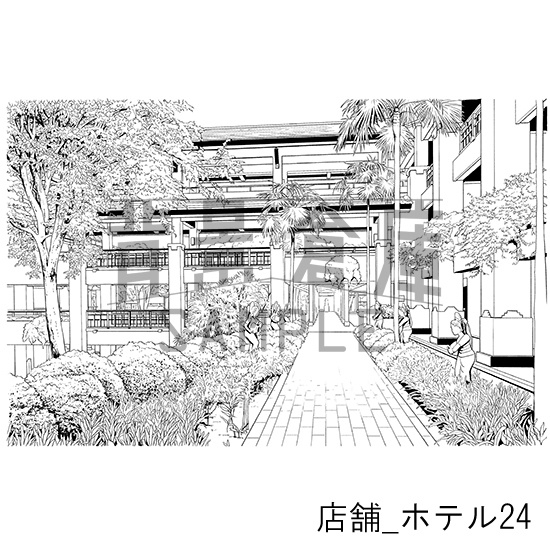 店舗の背景集_セット8(ホテル)