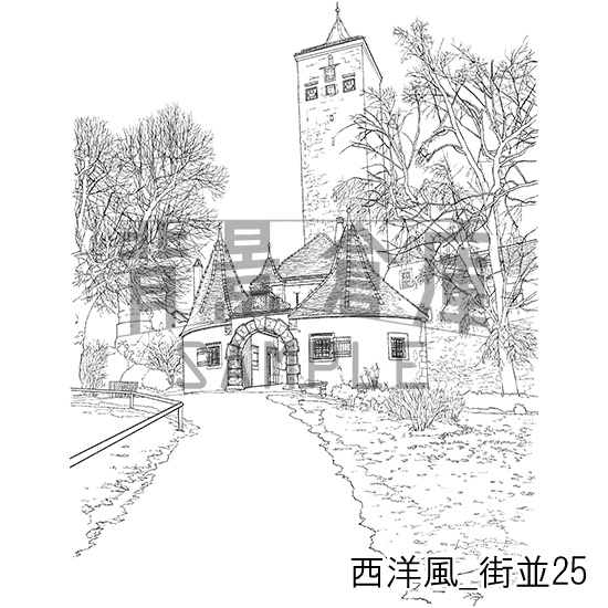 西洋風の背景集_セット12(街並)