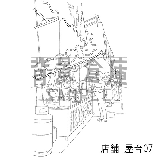 店舗の背景集_セット9(屋台)