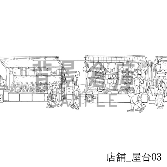 店舗の背景集_セット9(屋台)