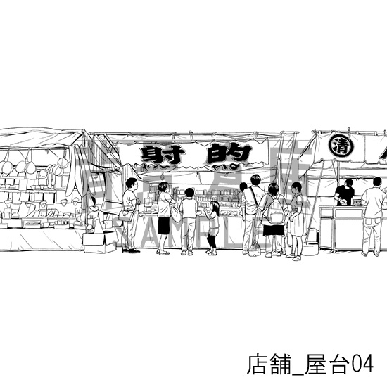 店舗の背景集_セット9(屋台)