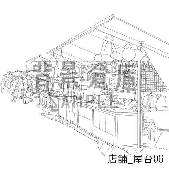 店舗の背景集_セット9(屋台)