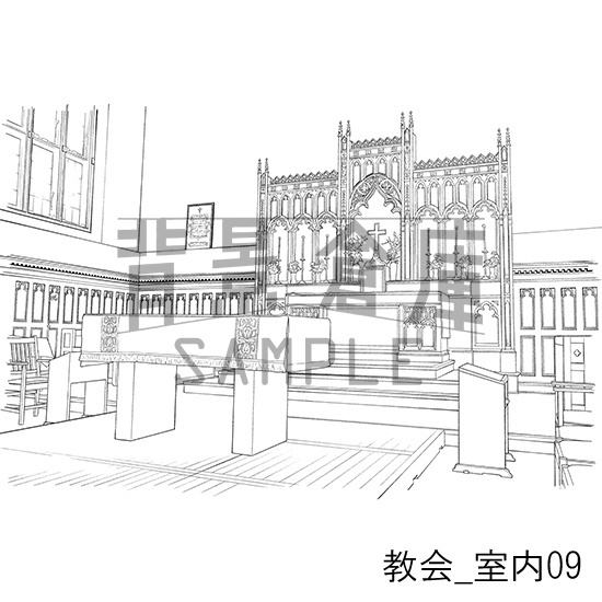 教会の背景集_セット1(室内)
