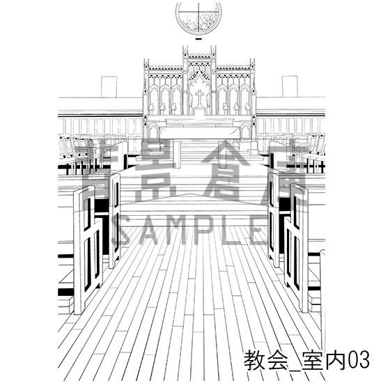 教会の背景集_セット1(室内)