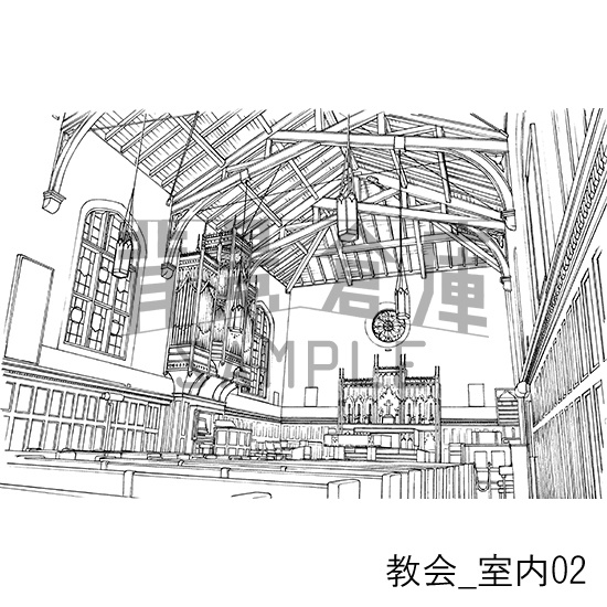 教会の背景集_セット1(室内)