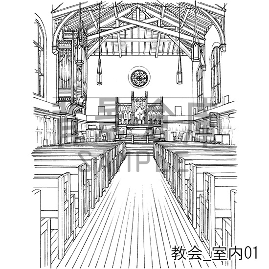 教会の背景集_セット1(室内)