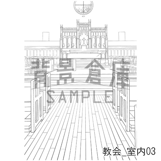 教会の背景集_セット1(室内)