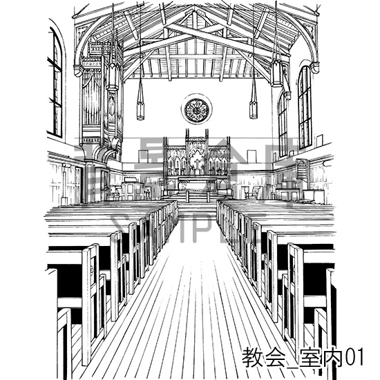 教会の背景集_セット1(室内)