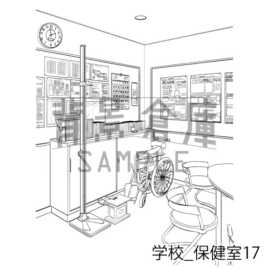 学校の背景集_セット26(保健室)