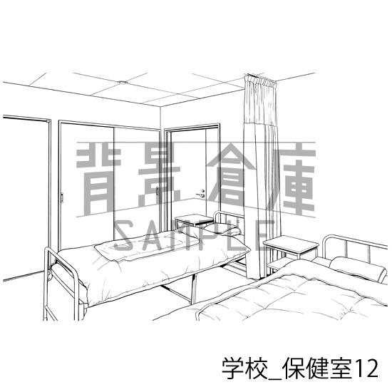 学校の背景集_セット26(保健室)
