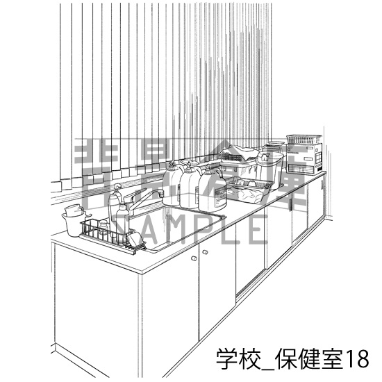 学校の背景集_セット26(保健室)