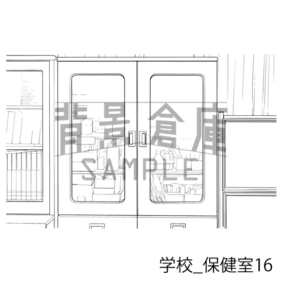 学校の背景集_セット26(保健室)