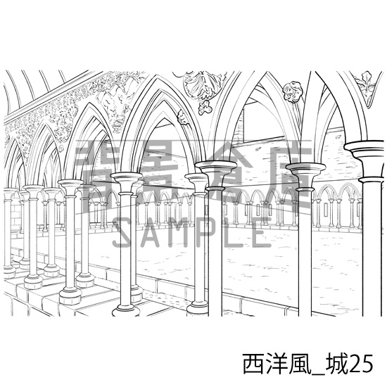 西洋風の背景集_セット13(城)