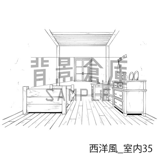西洋風の背景集_セット14(室内)