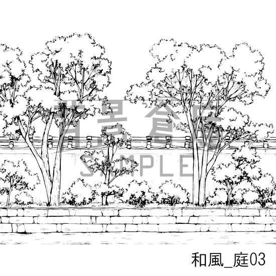 和風の背景集_セット3(外観 庭)