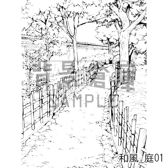 和風の背景_庭01