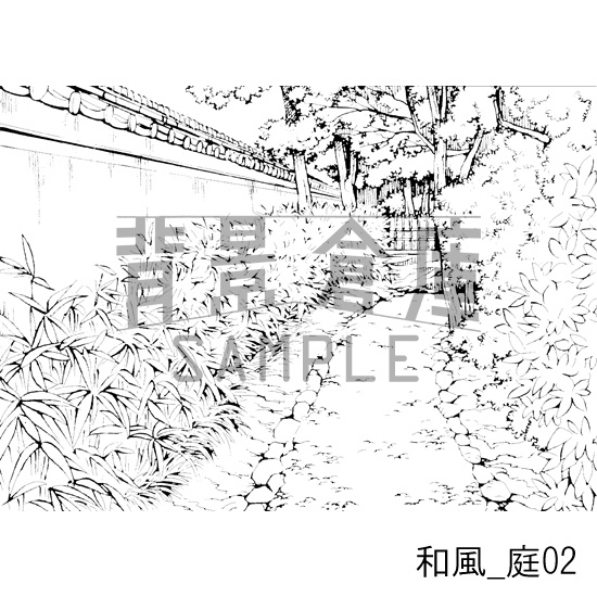 和風の背景_庭02