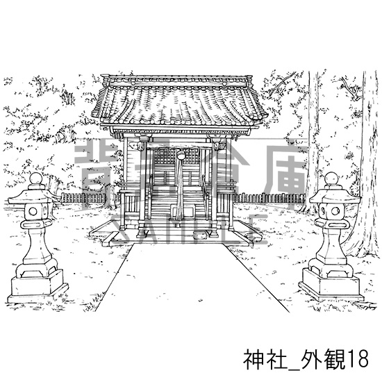 神社の背景集_セット3(外観)