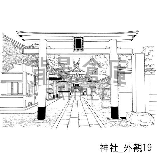 神社の背景集_セット3(外観)