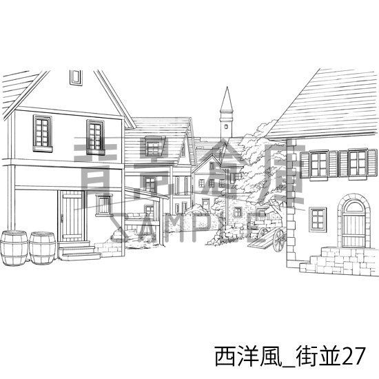西洋風の背景集_セット16(街並)