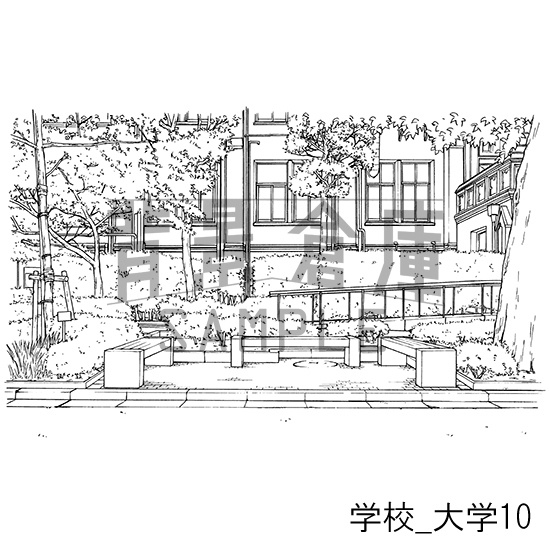 学校の背景集_セット28(大学)