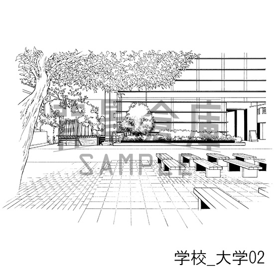 学校の背景集_セット28(大学)