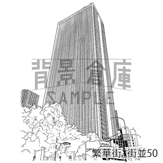 繁華街の背景集_セット9(街並)