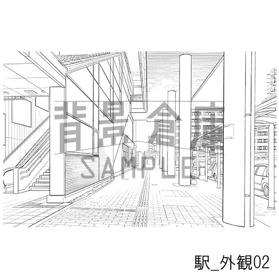 駅の背景集_セット3(改札 外観)
