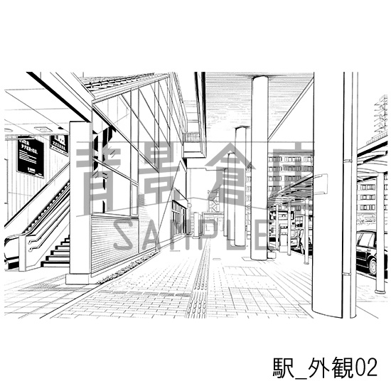 駅の背景集_セット3(改札 外観)