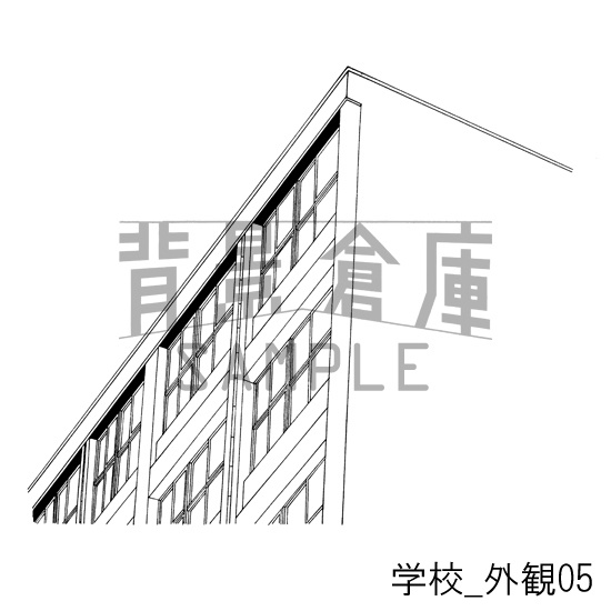 学校の背景集_セット10(外観)