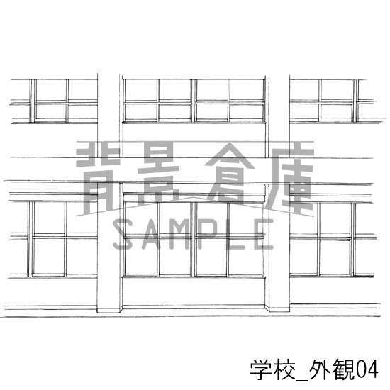 学校の背景集_セット10(外観)