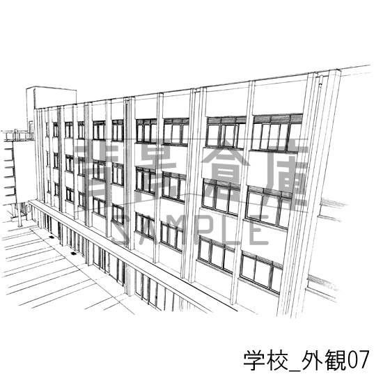 学校の背景集_セット10(外観)