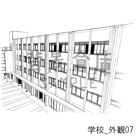 学校の背景集_セット10(外観)