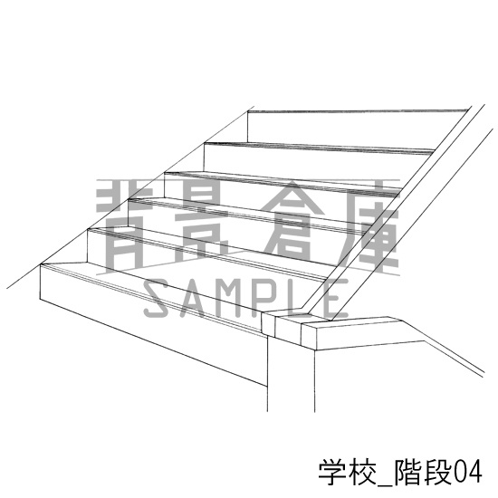 学校の背景集_セット1(階段)