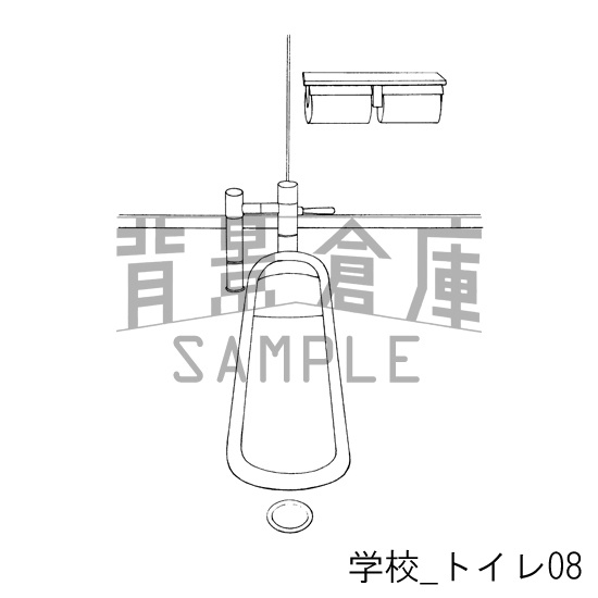 学校の背景集_セット5(トイレ)
